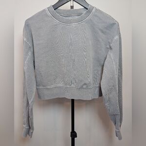 Lazy Sundays Women's Size Small Light Washed Gray Cropped Sweatshirt